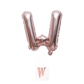 16 inch rose gold letter W foil balloon with retail card for party decorations - 16" / Rose Gold Letter W (With Backing Card)