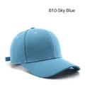Classic sky blue cotton baseball cap with curved brim and adjustable strap for outdoors - Sky Blue