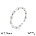 Silberner Bambus-Ring in offener Form, 2,5mm breit und 2g schwer für Minimalisten - Größe 6 / Stahlfarbe