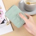Mini light green quilted lipstick bag with gold chain and keychain accessory - Green