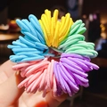 Colorful elastic baby hair ties in pastel yellow, purple, pink, and blue soft fabric - 20# Fresh Colors Approx 100Pcs