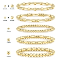 Braccialetti bohémien con perle dorate in misure 3mm, 4mm, 5mm e 6mm da impilare - Oro Set 4/5/6mm 3+5mm