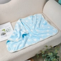 Light blue flannel pet blanket with white stars and soft fleece for cats and dogs - Blue Star