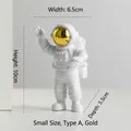 Figurine d'astronaute blanc avec visière dorée, ornement d'explorateur spatial de 10 cm - Petit Plaqué Or Modèle A