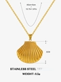 Collana in acciaio inossidabile dorato con ciondolo a conchiglia e catena 40+5cm - Collana di Conchiglia