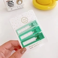 Three-piece set of green gradient rectangle hair clips on display card - Green Square Set