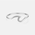 S925 sterling silver wavy band ring with polished finish and minimalist geometric design - US 6 / Silver Fluid Ring