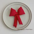 Fiocco rosso imbottito in raso per albero di Natale e fai da te, misura 11x14 cm - Rosso