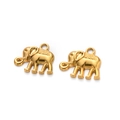 Golden elephant pendant made of titanium steel for DIY jewelry making and necklace crafts - Elephant