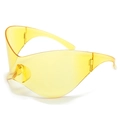 Y2K rimless shield sunglasses in transparent yellow tint with UV400 protection lens - Regular / Yellow