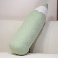 Green and white pencil shaped plush pillow in soft lamb wool fabric on a sofa - 70cm(0.75kg) / Pale Green Teddy Fleece Style