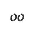 Coppia di orecchini a cerchio neri minimalisti in acciaio inossidabile di forma tonda - 8mm Paio / Nero