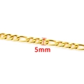 5mm golden stainless steel Figaro chain necklace for DIY jewelry making - 18K Gold Plated Figaro Chain 3:1 5mm