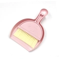 Pink mini desktop dustpan and yellow brush set with smiley face design for keyboard cleaning - Smiley Nordic Pink