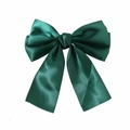 Eleganter dunkelgrüner Satin-Schleifen-Haarclip mit langen Bändern auf Weiß - Dunkelgrün