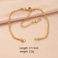 Pulsera de cuentas de acero dorado con cadena ajustable de 17+5cm y cierre de langosta - Chapado en Oro 18K