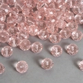 Macro view of faceted pink Aurora crystal glass beads for DIY jewelry making and crafts - Water Pink