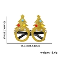 Golden glitter Christmas tree glasses with colorful pom poms and dimension specs - Gold Tree (With Drill)