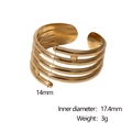 Vista detallada que muestra el ancho de 14mm y diámetro de 17,4mm del anillo dorado - Dorado