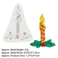 Silicone mold for holly leaf spiral candle fondant decoration with 3D wax drip texture - Gray