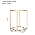Modern minimalist gold vintage glass storage box in small size with geometric metal frame - Small / Gold
