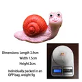 Miniature pink snail figurine with orange shell, resin craft ornament, 3.9x1.5x2.0cm - Orange Snail