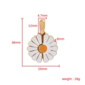 Detailed technical diagram showing sunflower pendant dimensions 36mm by 25mm and 18g weight - 25mm / Gold