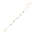 Goldenes Edelstahl-Herz-Armband mit blauem Bösen Blick und verstellbarem Verschluss - Herz