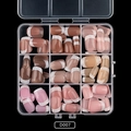 Französisches Maniküre-Set mit 9 Nude-Farben und weißen Spitzen in Box - Französischer Nude-Lila-Stil (D007)