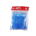Set di 12 decorazioni natalizie a ghiacciolo blu ritorto con cordini trasparenti da appendere - Set di 12 / Blu