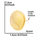 Macro view of gold round textured earrings with detailed dimension measurements - Irregular Pebble Style - Gold (D171-G)