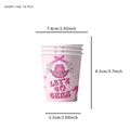 Rosa Western-Cowboy-Pappbecher mit Let's Go Girls Schriftzug und Hut-Grafik - Pappbecher