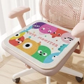 Cute monster pattern square seat cushion with anti-slip silicone base on pink office chair - Little Monster A