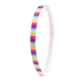 Close-up of rainbow glitter headband showing non-slip inner teeth and colorful texture - Striped Multicolor