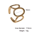 Dettagli dimensionali dell'anello in acciaio inossidabile 18k con triplo anello ovale - Oro