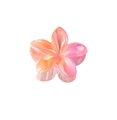 Pink and orange gradient floral hair claw clip with a glossy iridescent pearl finish - 8cm New Gradient Color - Pink Orange