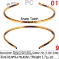 Glossy tortoiseshell patterned PC hairband with anti-slip inner teeth design - 4001 Glossy Tortoiseshell - PC
