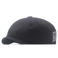 Black cotton docker cap with vintage logo patch and adjustable brimless design - Adjustable / Black