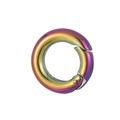Rainbow vacuum plated stainless steel spring clasp round connector for jewelry - Colorful