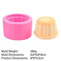 Pink silicone raspberry cake mold with dessert sample showing 9.8x9.8x6cm dimensions - 2# B1137 / Pink