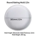 12-Zoll große weiße Silikon-Backform mit 50mm Höhe für runde Kuchen und Torten - Runde Kuchenform 12 Zoll Weiß