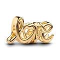 Goldener LOVE-Anhänger mit Herzdetail für DIY-Perlenarmbänder und Ketten - Gold LOVE Herz (5988952208303)