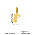 Polished gold stainless steel letter F pendant with 0.9cm height and 0.7cm width - Letter F