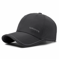 Casquette de sport noire respirante avec lettrage SPORTS et empiècements en mesh - Gris clair