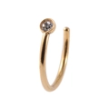 Minimalist 0.8mm gold-plated stainless steel U-shaped nose ring with a round clear gem - 0.8x7mm / Gold White Zirconia