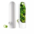 White herb savor keeper for asparagus and fresh coriander with a clear window - 2 Pcs/Set / White