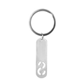 Polished silver stainless steel bar keychain with hollow letter G pendant for bags - Letter S