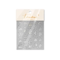 Adesivi per unghie albero di Natale argento con scritta Merry Christmas MS-847 - Stile albero di Natale a linee metalliche argento (MS847)