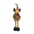 Renna di Natale telescopica in peluche con maglione a quadri e gambe lunghe - Renna Estensibile