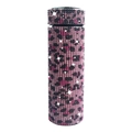 500ml diamond leopard print smart thermos with pink and black rhinestone crystals - Pink Leopard Cow